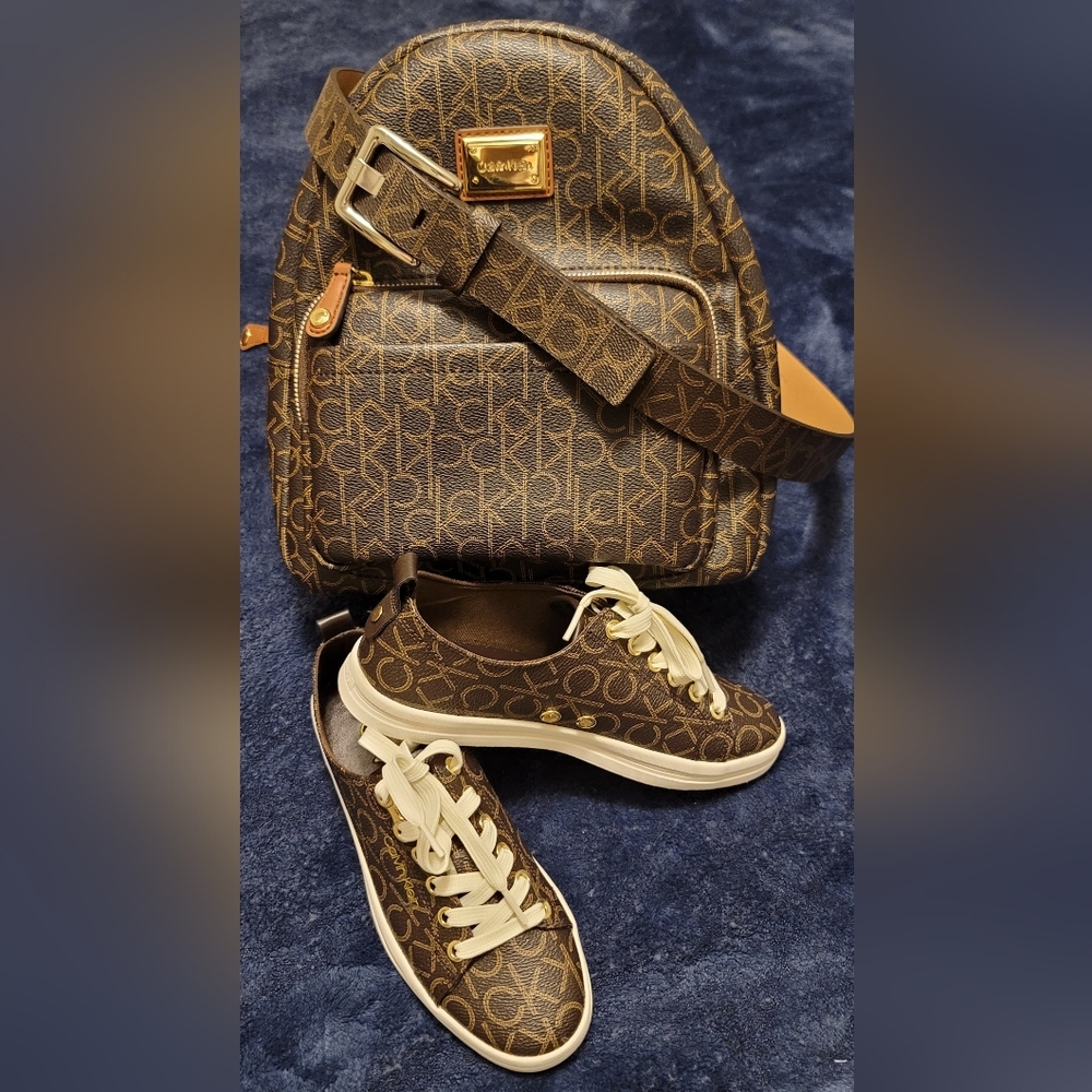 CALVIN KLEIN mini backpack/shoes/belt set